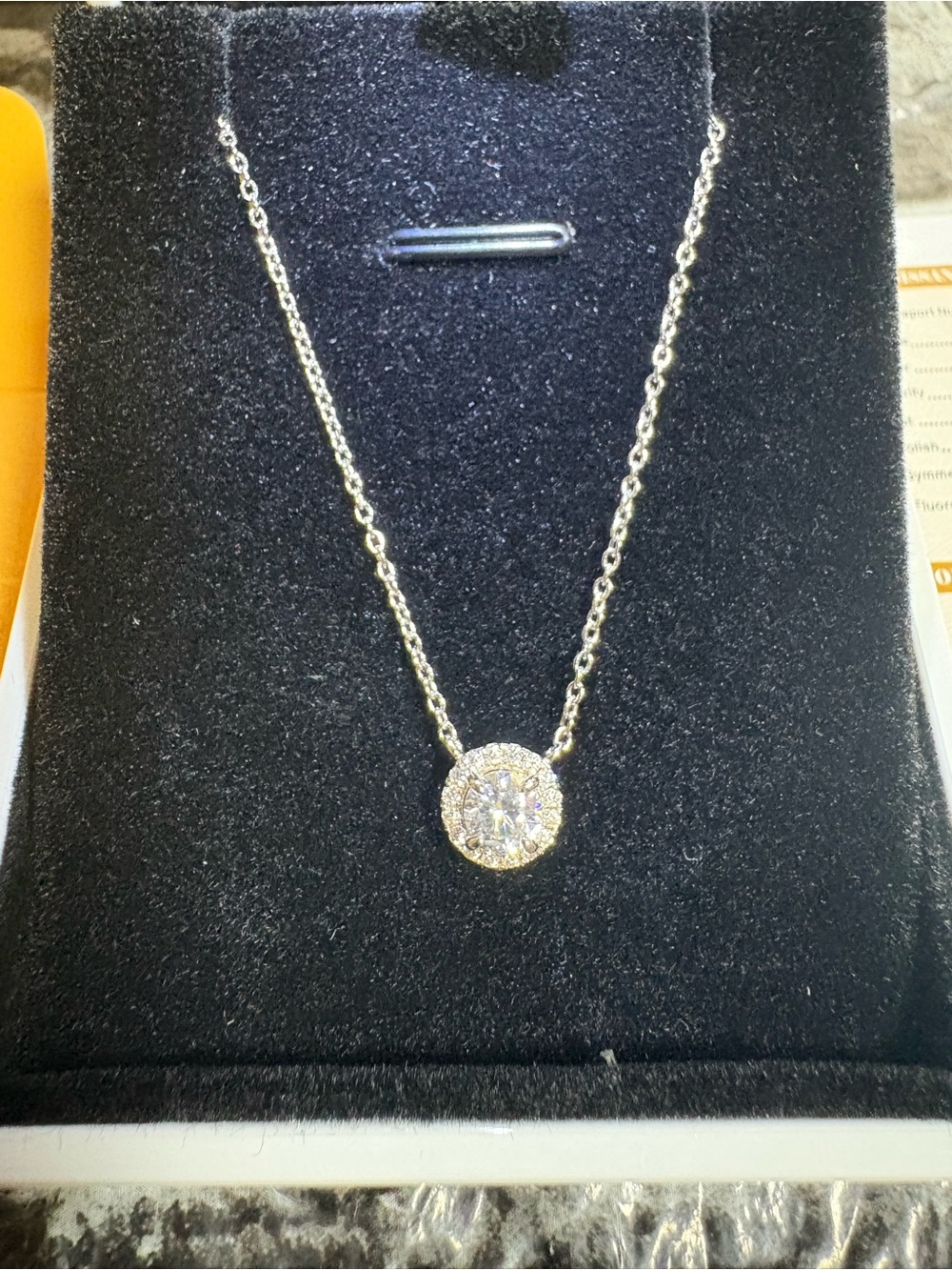 Moissanite Stud Necklace 16 to 18 inch adjustable